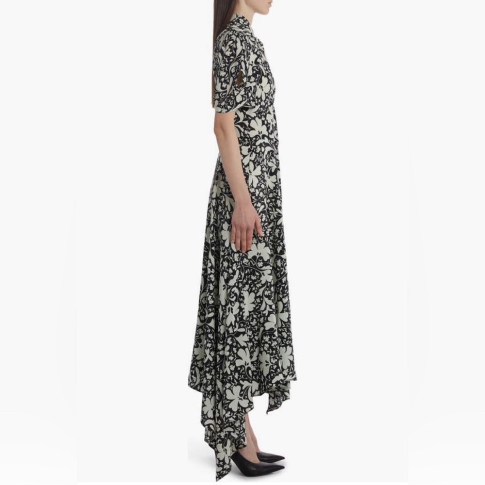 NWT $2220 Stella McCartney Floral Print Puff Sleeve Silk Dress - 10 US / 44 IT ! - Picture 3 of 5